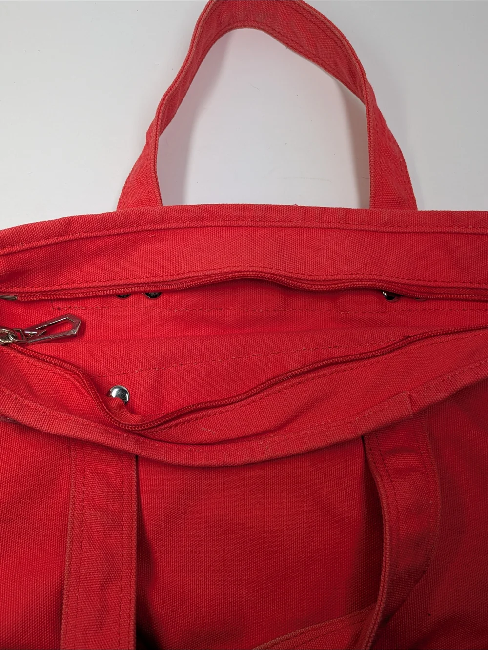 Marc Jacobs Bright Red Canvas Tote with Black Logo Tag